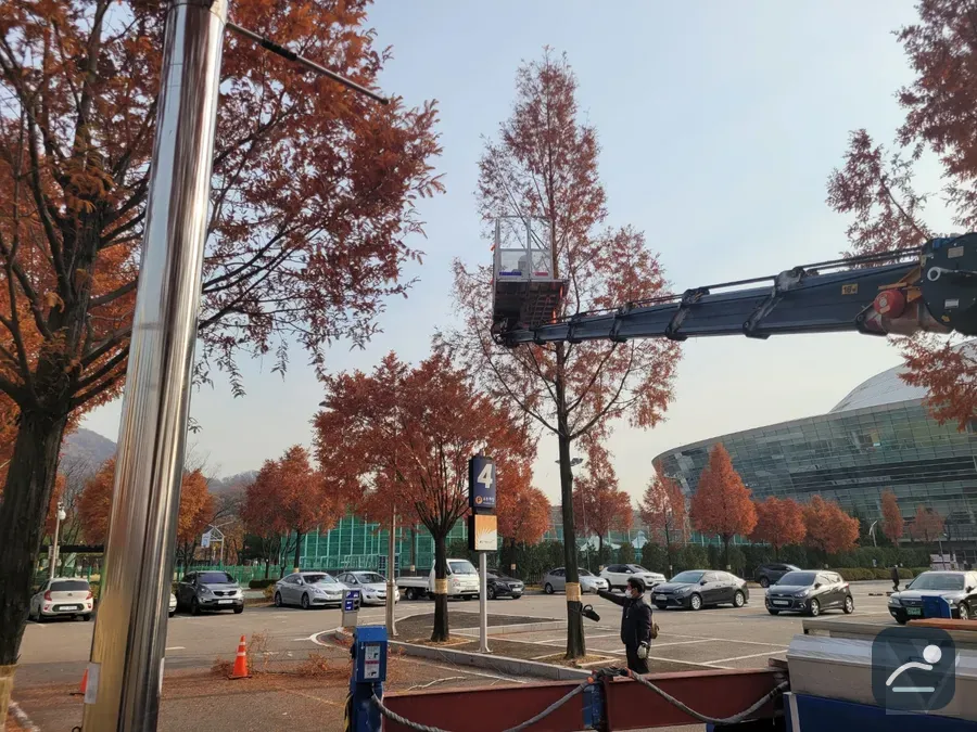 광주 고소작업차 에어컨·실외기 작업 현장